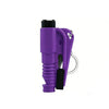 A purple 3-in-1 car emergency escape tool featuring a window breaker and seatbelt cutter.