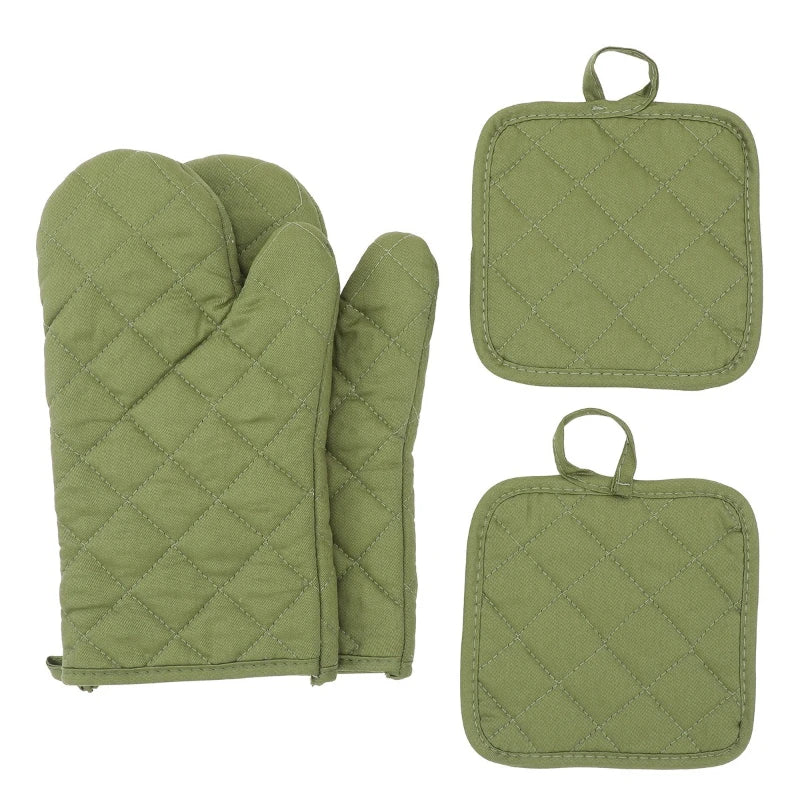 Heat Resistant Kitchen Gloves – 4-Piece Set for Baking, Grilling & Cooking