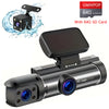 A black dash cam with a front lens and a separate accessory, featuring an HD 1080P recording capability.