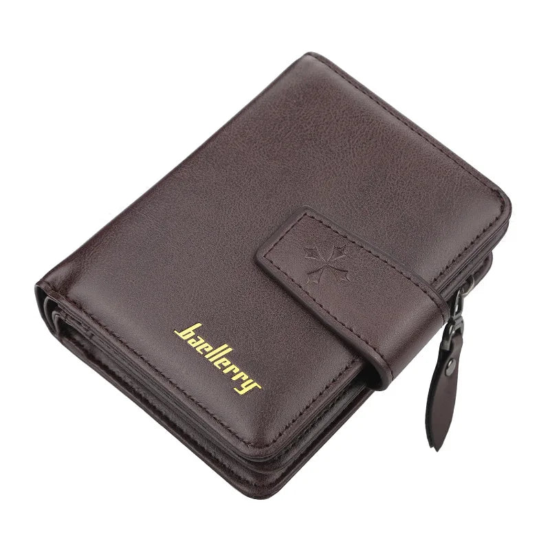 Vintage PU Leather Zipper Wallet for Men