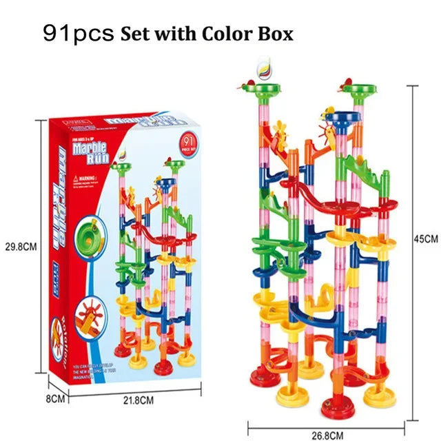 DIY Marble Run Building Blocks Set