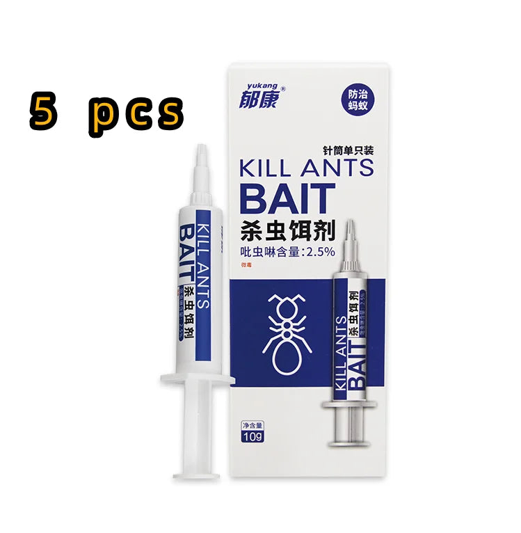 Five packs of Kill Ants Bait gel for complete colony elimination