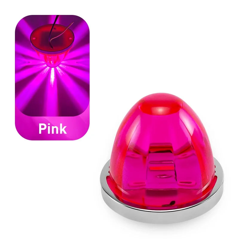 Pink waterproof LED side marker light for truck, trailer, or van