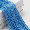 A bundle of bright blue beaded thread used for curtains or room dividers