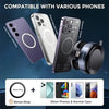Magnetic car phone mount with a metal ring and bonus ring compatible with various phones