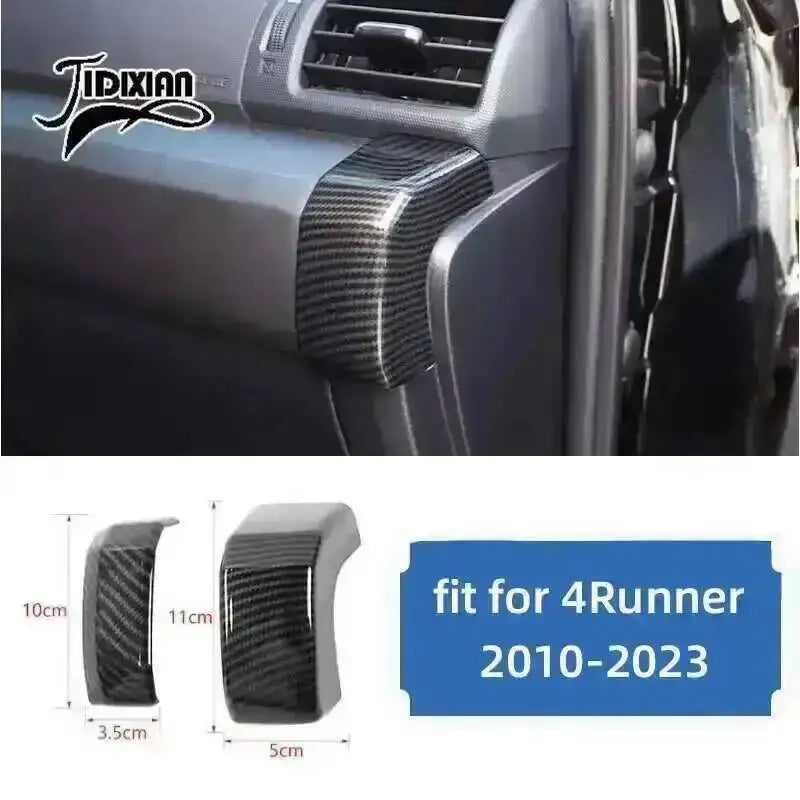 Carbon fiber trim kit for Toyota 4Runner featuring a textured black plastic piece.