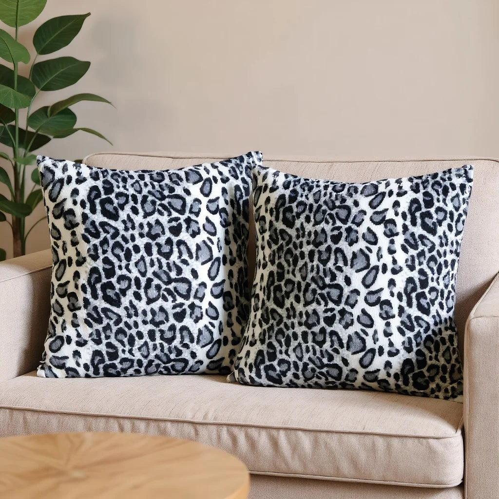 Leopard Print Throw Pillow Covers (Set of 2)