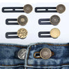 Six brass and gold-toned no-sew button waist extenders for denim jeans