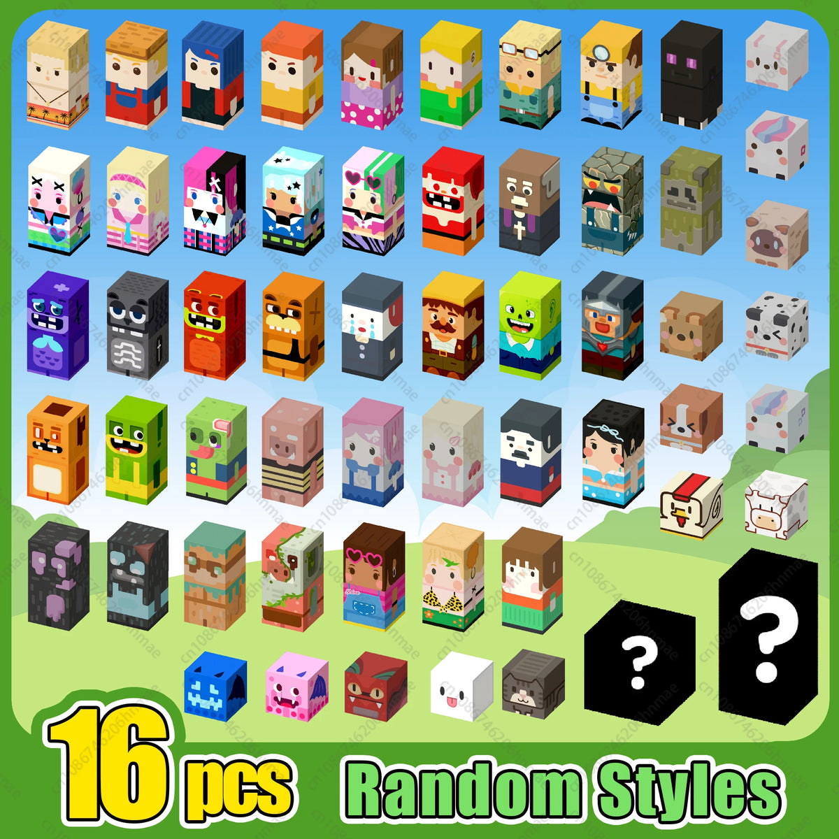 Magnetic Building Blocks STEM Toy Set with Character Cubes