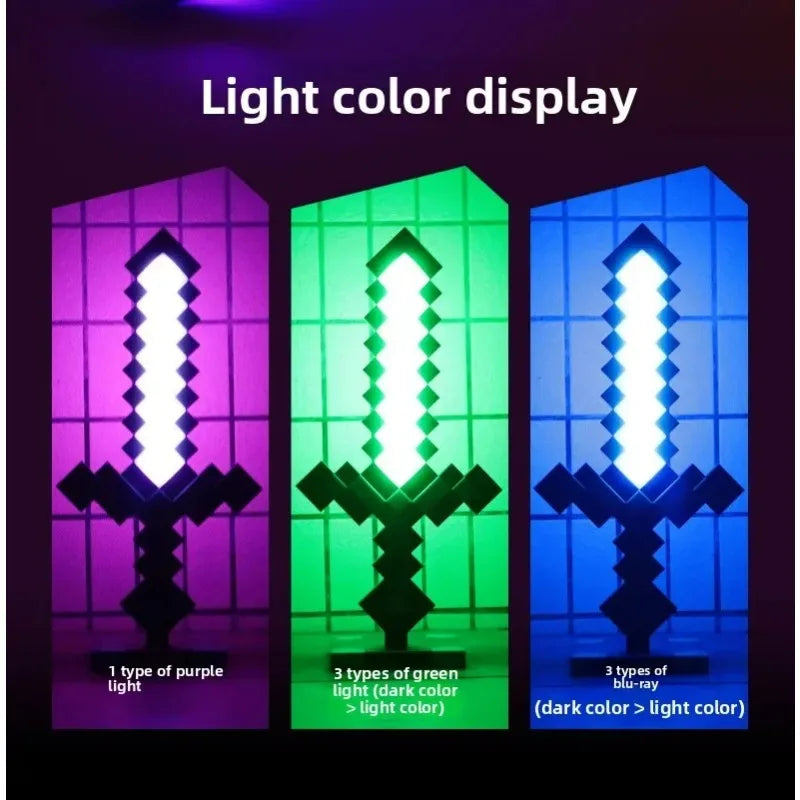 Rainbow LED Diamond Sword with USB Charging Base