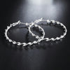 925 Sterling Silver Twisted Rope Hoop Earrings