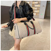 Large Capacity Women's Travel Duffel Tote with Plaid Design