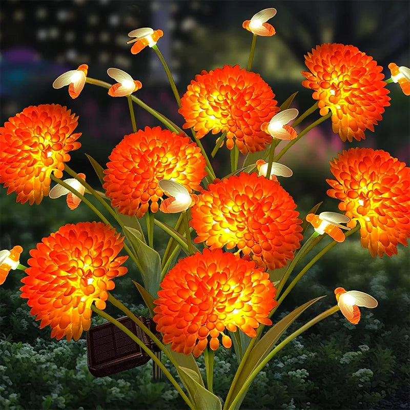Solar-Powered Swinging Bee Garden Light