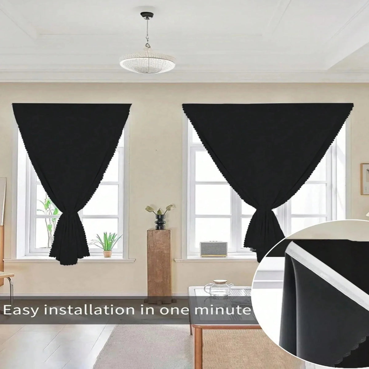 Self-Adhesive Blackout Curtain for Bedroom & Living Room