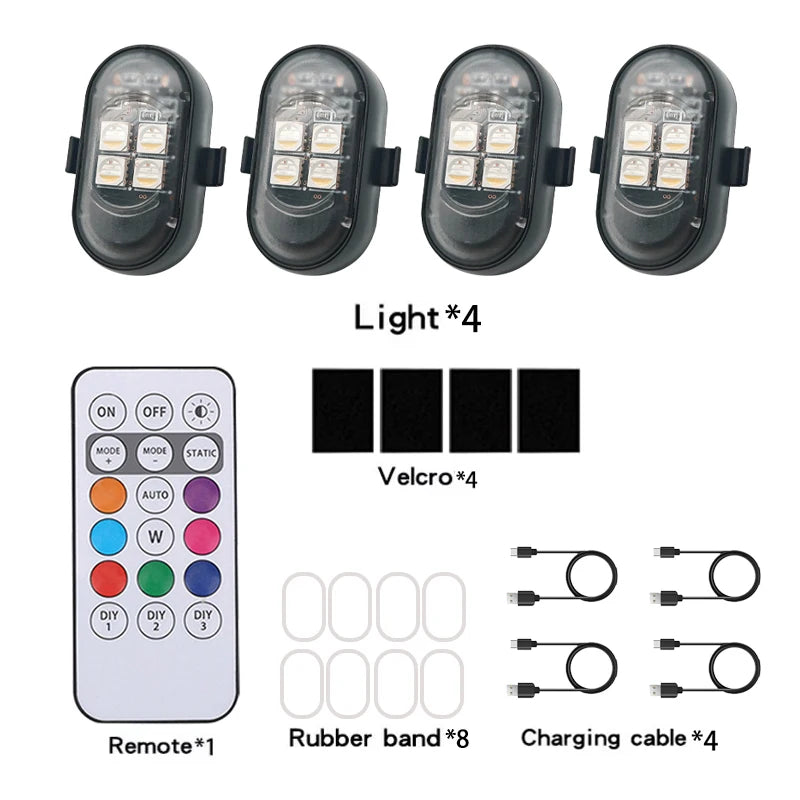 Wireless RGB LED Strobe Warning Light