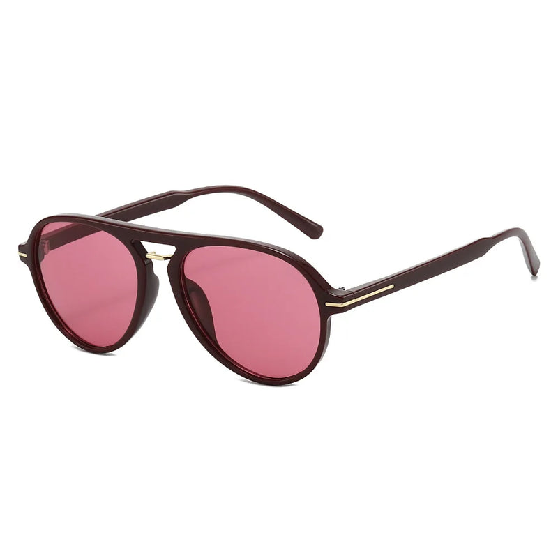 Retro Double-Beam Pilot Sunglasses