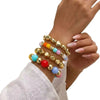 Pulseras de Resina con Cuentas y Colores Vivos (Set de 4)