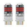 A pair of LED turn signal and reverse light bulbs with clear lenses and red indicator lights.