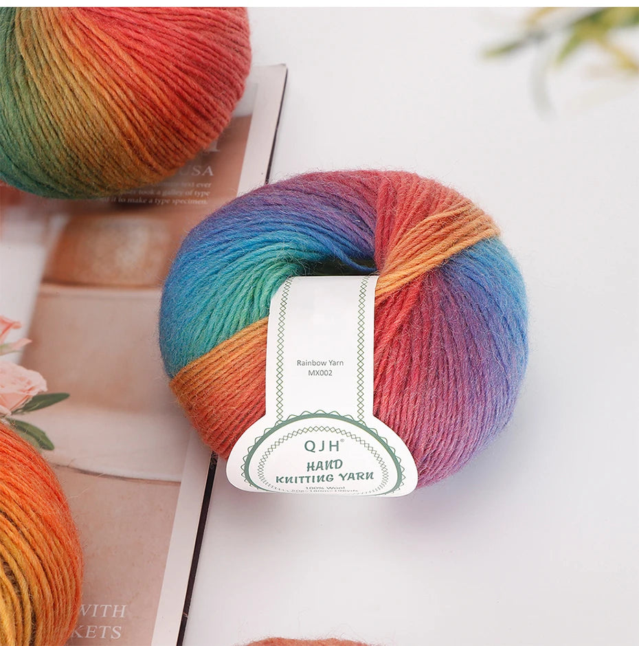 Multicolor Gradient Wool Yarn for Knitting and Crochet