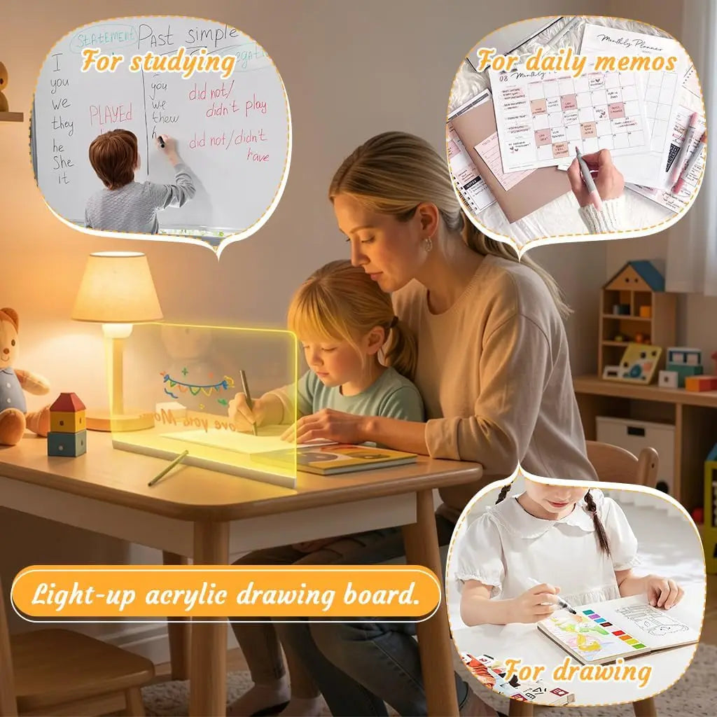 Glow Art LED Drawing Board with 7 Colors and 3 Light Modes