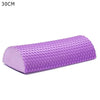 Purple half-round EVA foam roller measuring 30cm for muscle relief and yoga balance