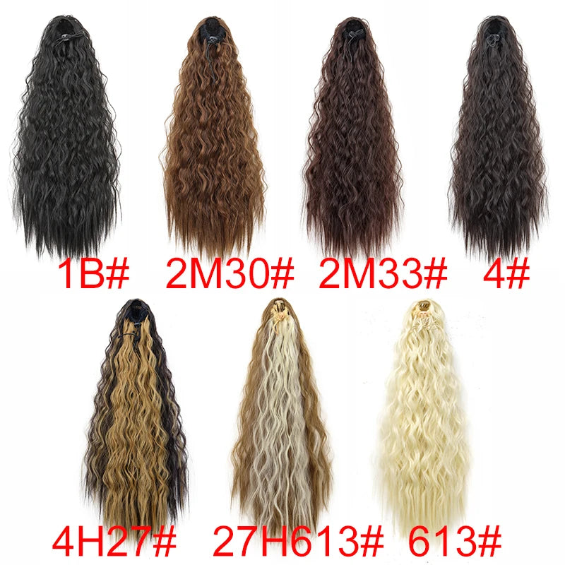 22-Inch Kinky Curly Clip-In Ponytail Extension