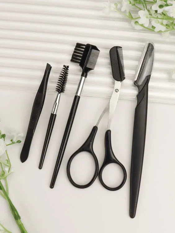 Professional Eyebrow Trimming Kit with Stainless Steel Tweezers
