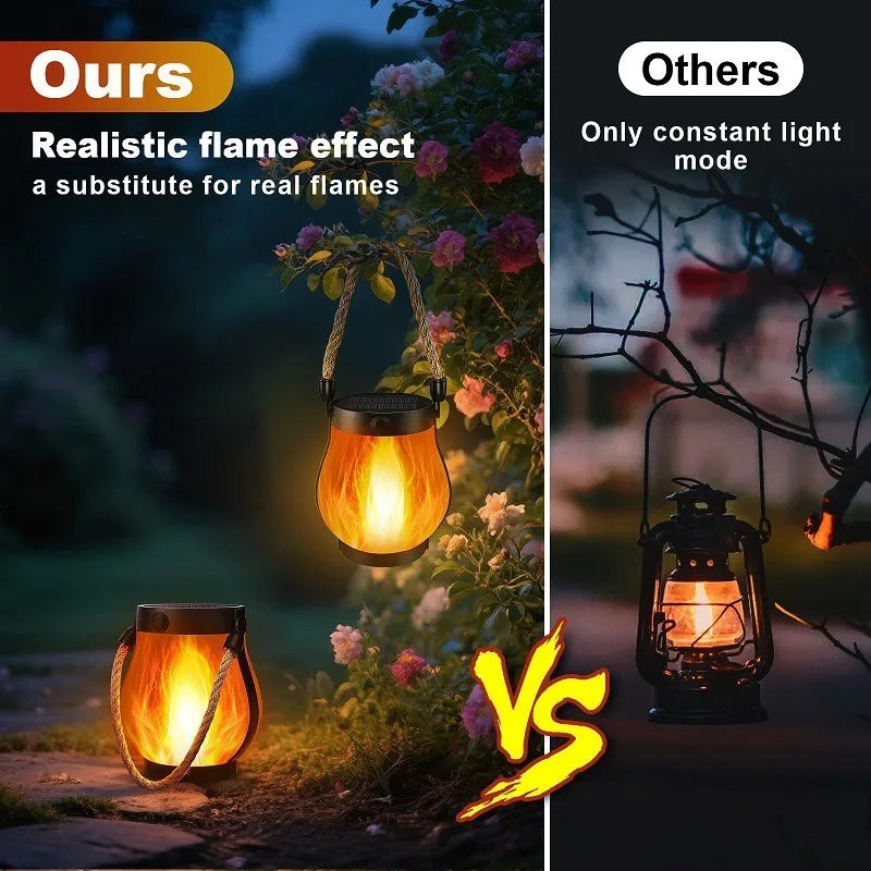 Solar-Powered Flame Lantern