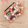 Floral Print PU Leather Wristlet Keychain Wallet with Card Holder