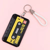 Retro Cassette Tape Card Holder with Keychain