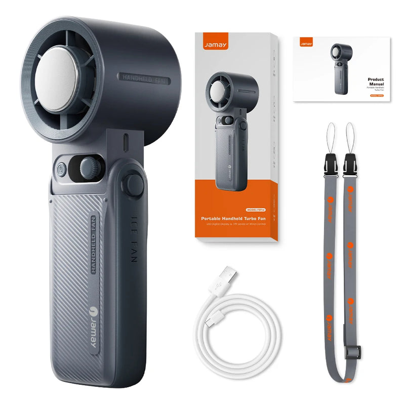 Foldable 3-in-1 Handheld Fan with Digital Display