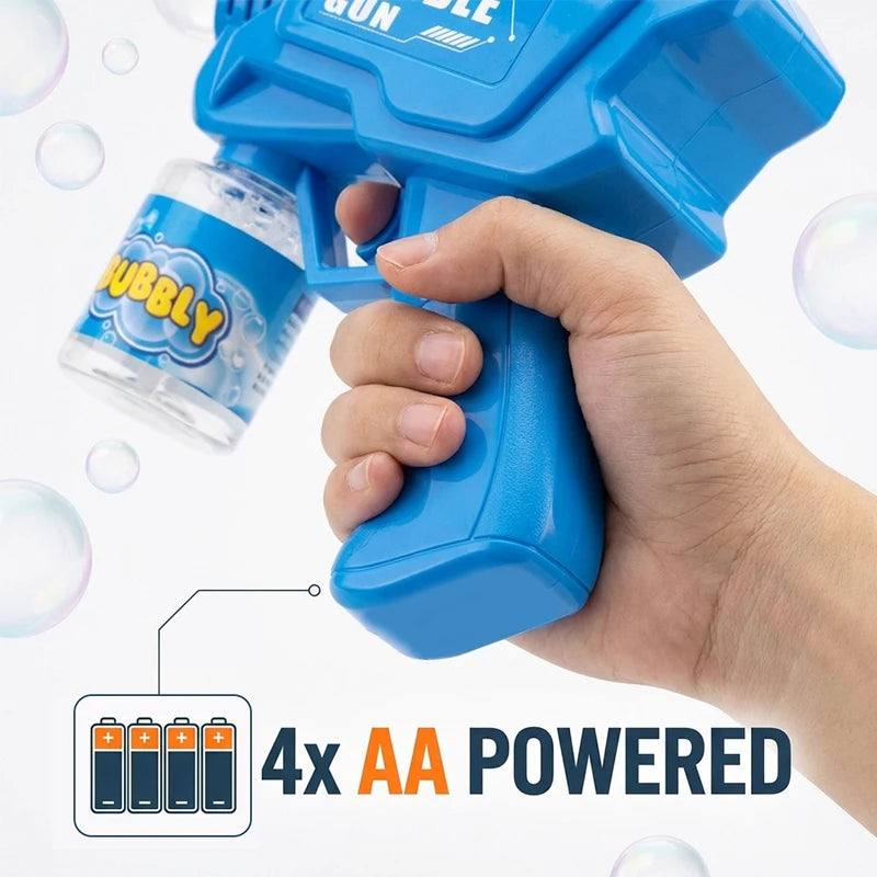 Automatic Bubble Gun for Kids – No Batteries Needed