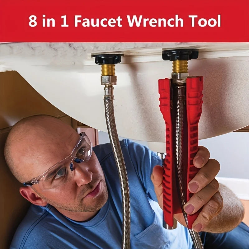 8-in-1 Stainless Steel Faucet Wrench
