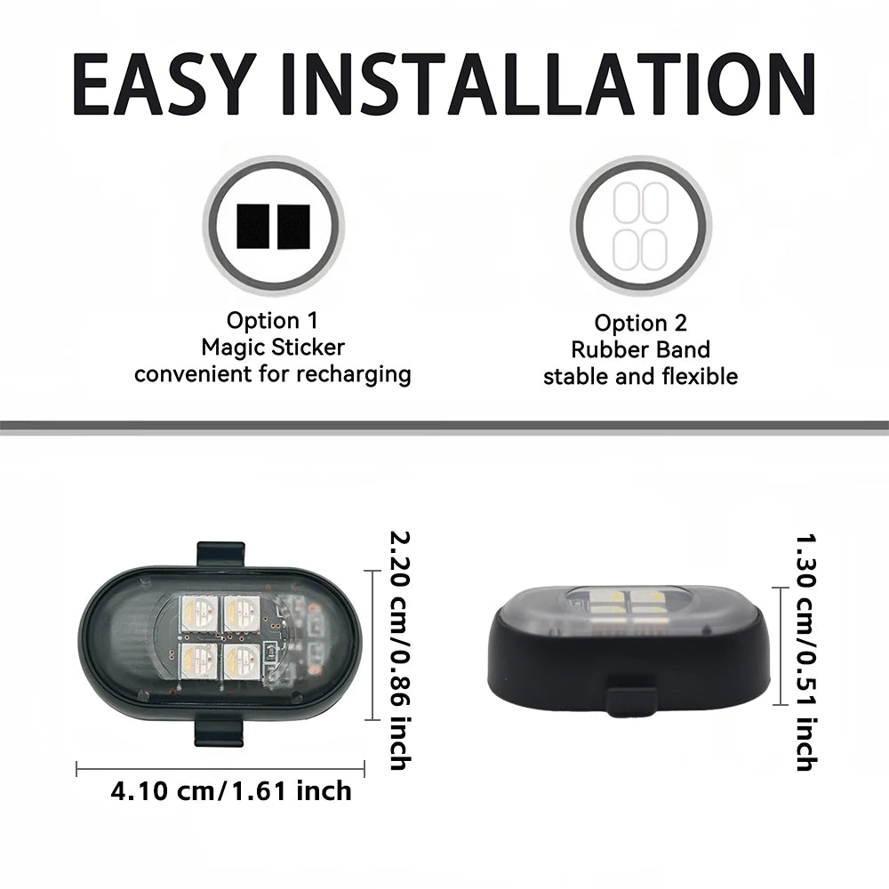 Rechargeable RGB Car Atmosphere Light with Remote