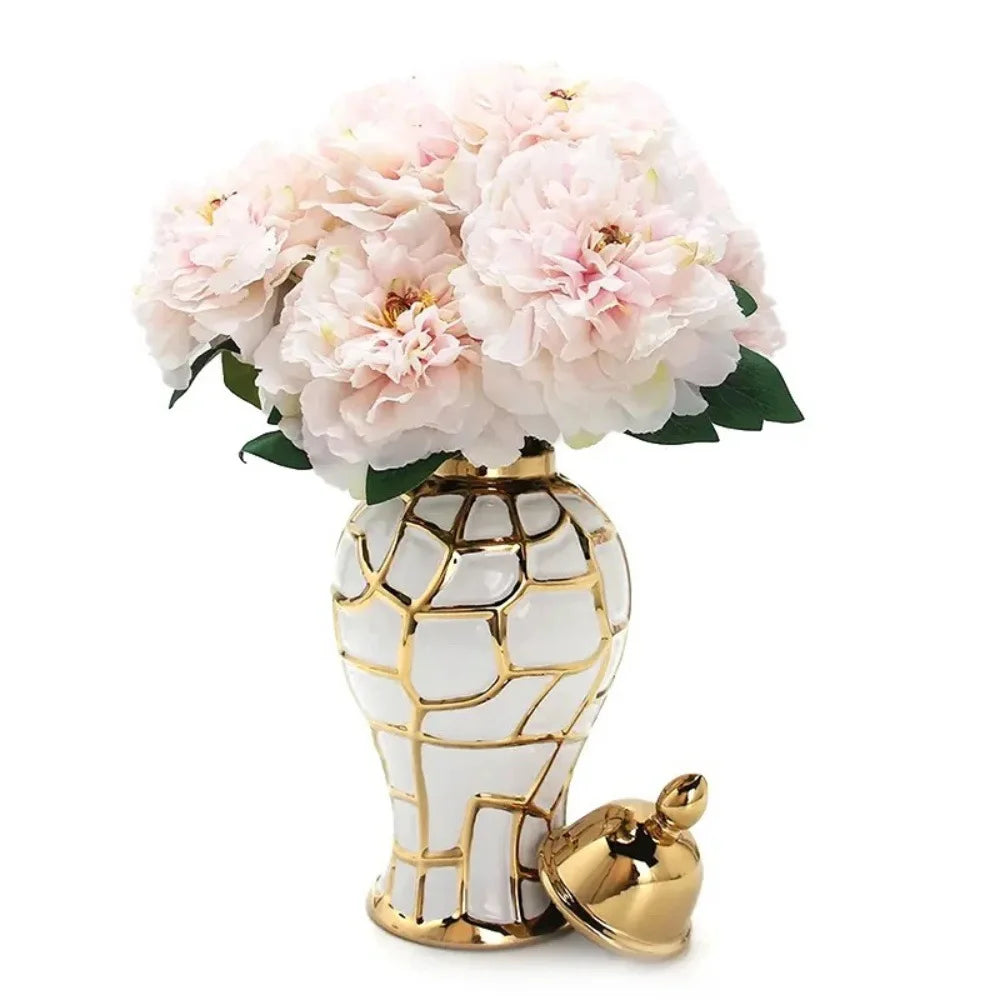 Nordic Ceramic Electroplated Tabletop Vase