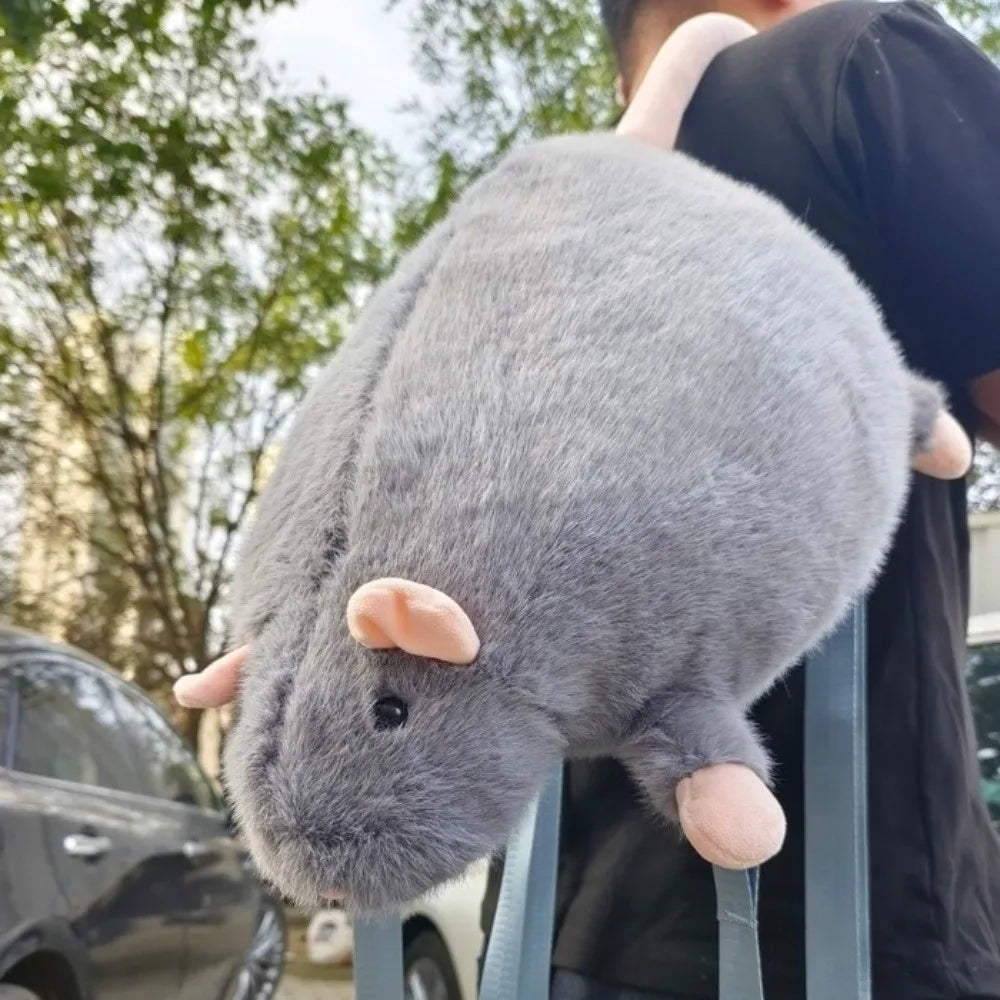 Cute Plush Mouse Backpack with Flower Design