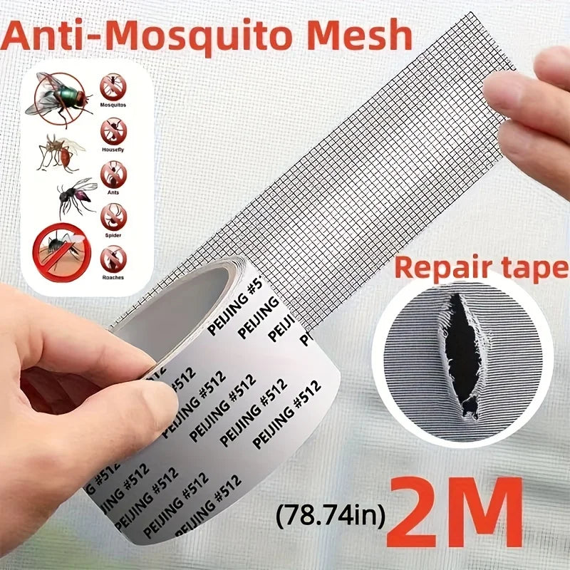 Roll of anti-mosquito mesh repair tape used to patch holes in window screens
