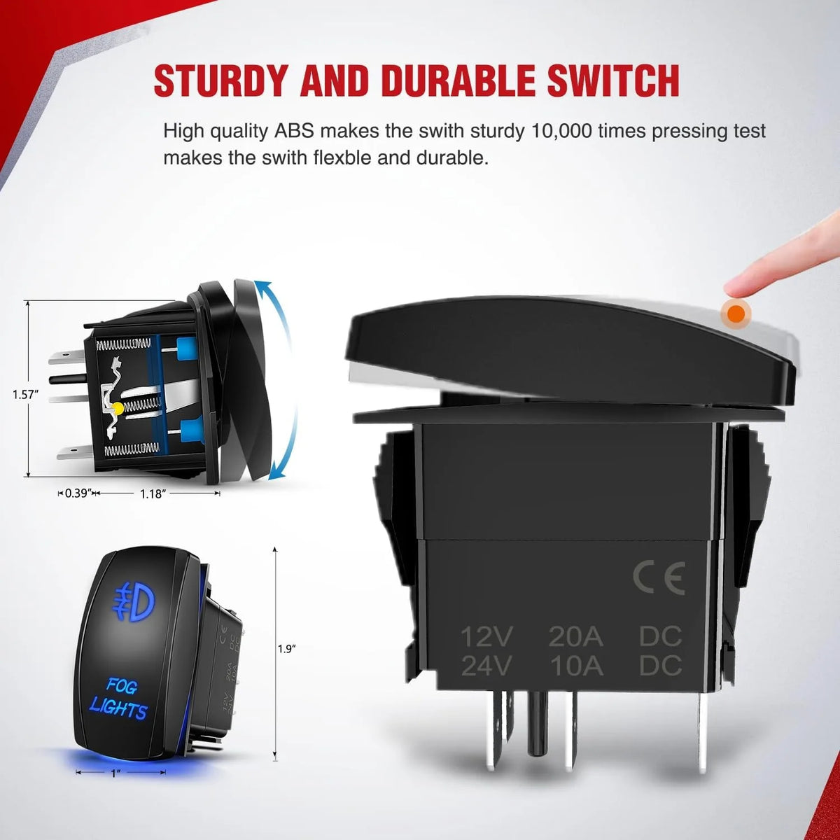12V Heavy Duty Fog Light Wiring Harness Kit with Relay and Rocker Switch