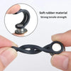 Une main tient un extensour de taille noir réglable, montrant sa conception flexible et sa grande résistance à la traction.