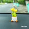 Resin Flower Pot Elf Figurine for Car Interior & Desktop