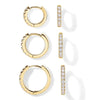 Gold-Plated Cubic Zirconia Huggie Hoop Earrings