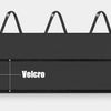 Black foldable car trunk organizer featuring Velcro for secure storage.