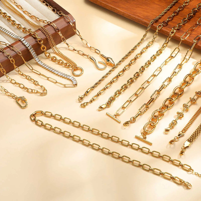 Chunky Gold Plated Stainless Steel Link Necklace