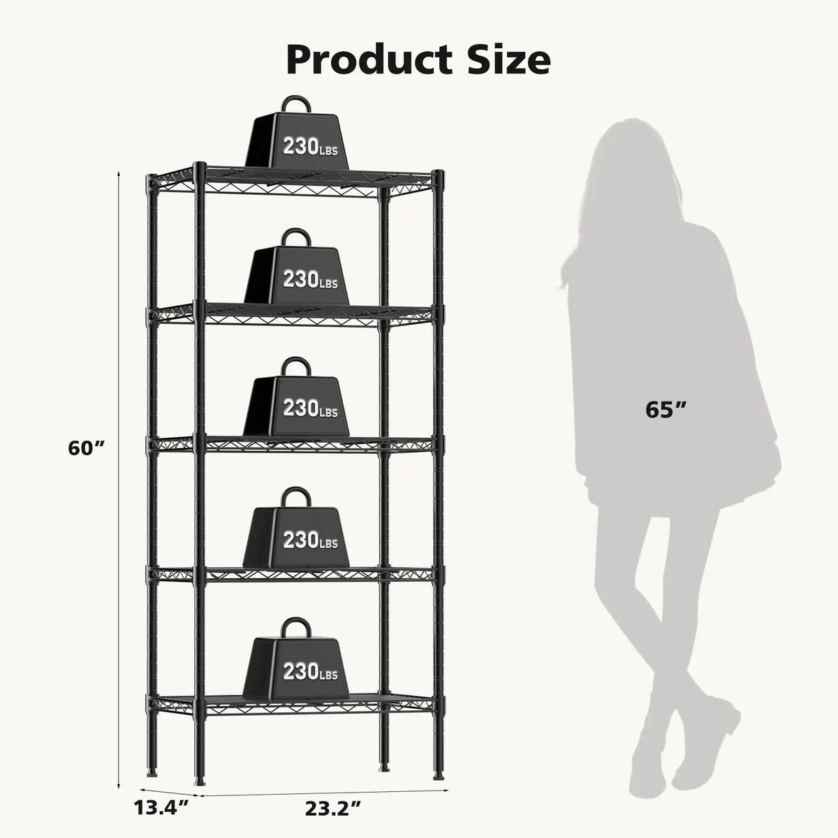 3-5 Tier Heavy-Duty Metal Storage Shelving Unit