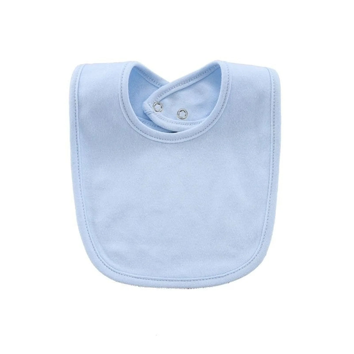 Light blue soft cotton baby bib with an absorbent towel
