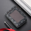 Men's PU Leather Card Holder with Geometric Pattern and Zipper Closure