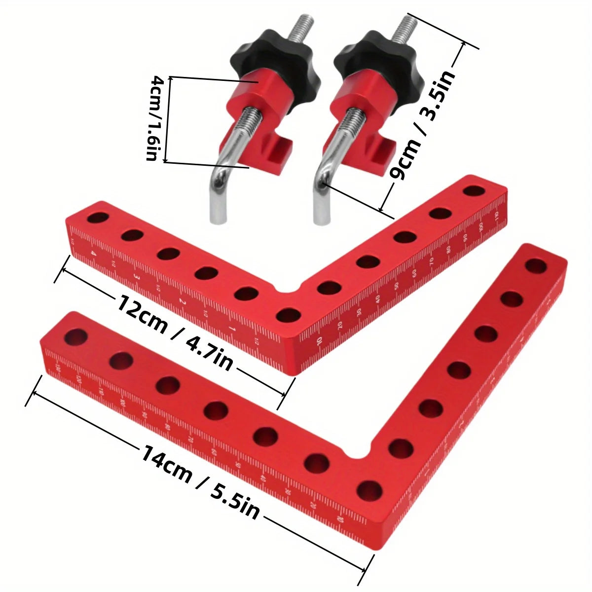 Aluminum Alloy Right Angle Clamp with 90-Degree Positioning Ruler