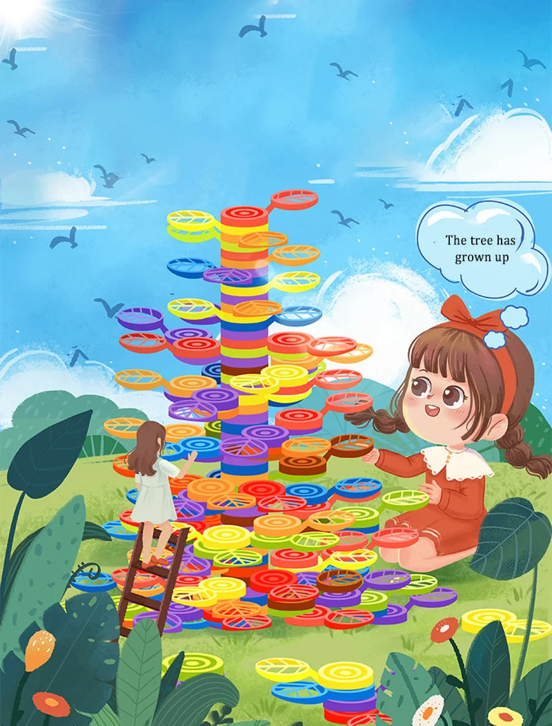 Rainbow Balance Tree Stacking Game