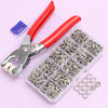 Metal Snap Fastener Kit with Hand Press Pliers & Storage Box