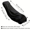Black heavy-duty outdoor push mower cover with dimensions 44 inch by 76 inch.